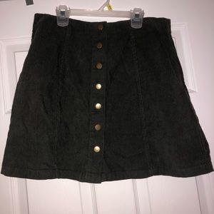 Green Corduroy Miniskirt